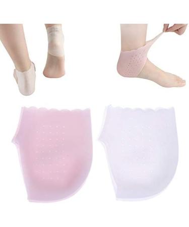 Moisturizing Gel Heel Socks for Cracked Skin - Pink Silicone Foot Care Spa Socks for Women & Men - Buy Online on GoSupps.com