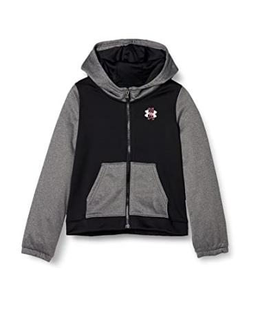 Under Armour Girls Fleece Full-Zip T-Shirt Black (001)/White Large