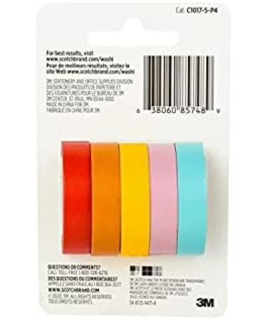 Scotch Washi Tape, Summer Design, 5 Rolls, Great for Bullet Journaling,  Scrapbooking and DIY Dcor (C1017-5-P4)