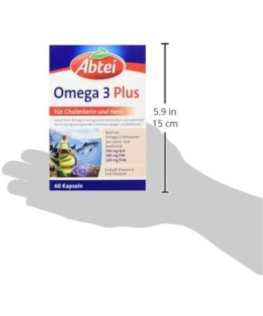 Abbey Omega 3 Plus - Premium Dietary Supplements with Omega-3 Vitamin E & Folic Acid for Heart Health - 60 Capsules - Buy Online on GoSupps.com