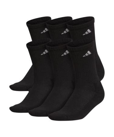 adidas Athletic 6-Pack Crew Socks Medium Black/Aluminum 2