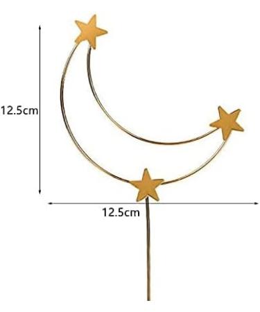 Metal Cake Decoration Star Moon Cake Topper For Birthday Wedding Valentine's Day Baby Shower Baking Party Supplies(Gold) - Buy Online on GoSupps.com