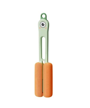 Bottle Brushes for Cleaning Cup Lid Cleaning Brush with Sponge Brush Silicone Brush Straw Brush Bottle Cleaner Brush for Various Cups and Bottles Such As Glass Cups Coffee Cup (Green)