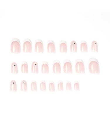 Buy Luvadeyo 24 Pcs Pressed False Nails - Pink & White Medium Long Glue-On Nails for Women & Girls - International Shipping Available - Buy Online on GoSupps.com