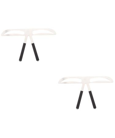 Ipetboom 2pcs Assistant Shaper Stencil Three-point Eyebrow Ruler Template Balance Ruler Stainless Steel Miss