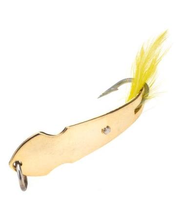 Luhr Jensen 13 Pet Spoon/Chartreuse Feather 24K Gold Plate