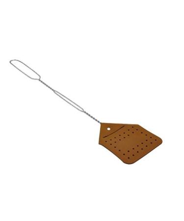 Hope Woodworking Leather Fly Swatter Set (1 Pack)  17 Amish-Made Fly Swat w/Real Leather Paddle  Fly Swatters Multi Pack w/Metal Handle  Bug Swatter, Mosquito Swatter, Wasp Swatter (Brown) 1 Pack Brown