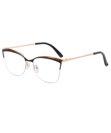 Fatigue Relieve Oversized Blue Light Blocking Reading Glasses Eyewear Computer Readers Cat-Eye Flat Light Mirror +300 Black