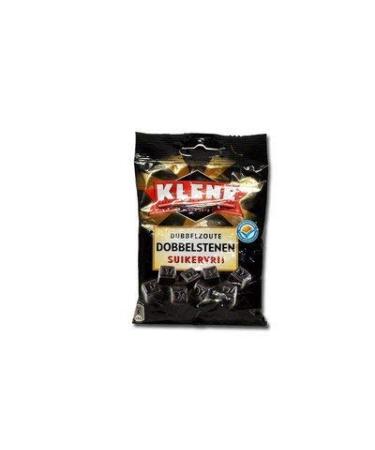 Klene Dubbelzoute Dobbelstenen - Double Salted Licorice Sugarfree - 100g