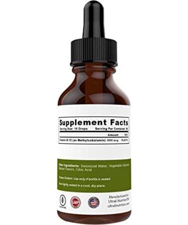 Ultra6 Nutrition Vitamin B12 Drops - 90 Day Supply for Energy Boost - Methylcobalamin Formula for Best Absorption - Buy Online on GoSupps.com