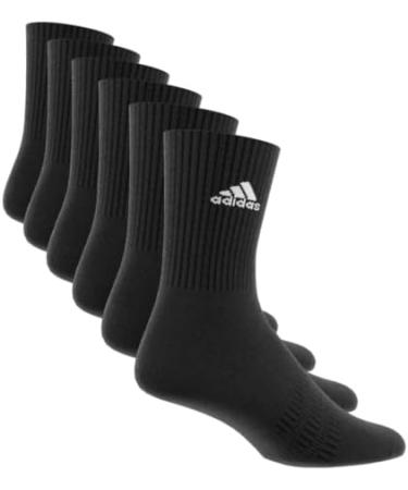 Buy adidas Unisex Cushioned Sportswear Crew Socks - 6 Pairs (19-21) | Black-White | International Shipping - Buy Online on GoSupps.com