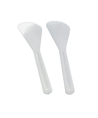 100Pcs Plastic Disposable Cosmetic Spoon Spatulas Mini Cosmetic Spatula Makeup Spatula Eye Cream Spoon Beauty Scoop Makeup Beauty Spoons Mini Cosmetic Skincare Spatula for Home Salon White