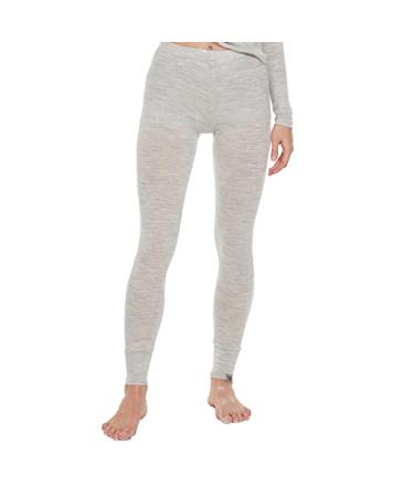 MERINNOVATION Merino Wool Base Layer Tops and Bottoms for Women 100% Merino Wool Thermal Long Sleeve and Long Pant Small Grey Marl Pant 165