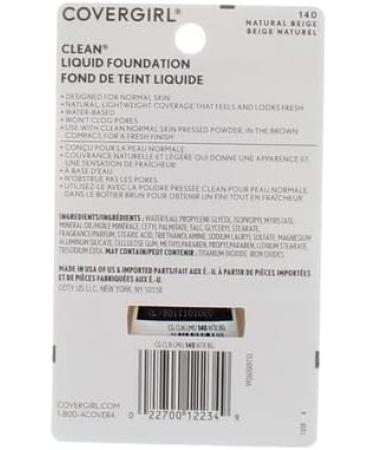 CoverGirl Clean Normal Skin Foundation 140 Natural Beige - 1 oz - Buy Online on GoSupps.com