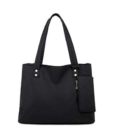 WITERY Women's Oxford Nylon Tote Bags Waterproof Large Shoulder Bag Handbags Black 1