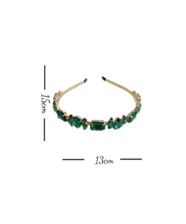 Teensery Alloy Rhinestone Headband - Sparkling Crystal Hairband for Women and Girls (Green) - Buy Online on GoSupps.com