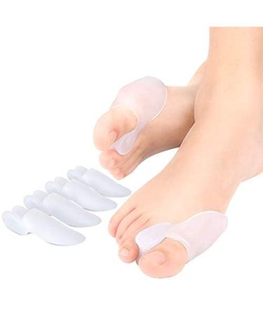 Hallux valgus toe spreader doact 2 pair of soft and elastic gel bunion protector for men and women toe separation hallux valgus and bales alleviate pain