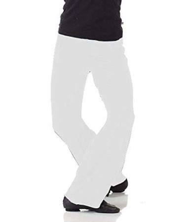B Dancewear Boys Jazz Pants for Dance Slim Fit Medium White Youth Child and Kid Sizes