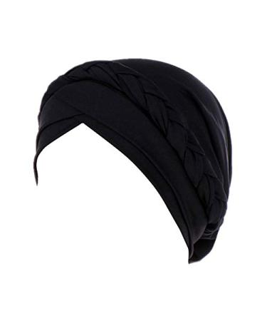 Fxhixiy Hijab Braid Silky Turban Hats for Women Cancer Chemo Beanies Cap Headwrap Headwear Black - Buy Online on GoSupps.com