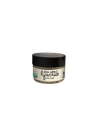 Eco Lips Brown Sugar LIP SCRUB 2 Pack - 100% Organic Lip Care Treatment with Organic Sugar and Coconut Oil - Gently Exfoliate and Polish Dry, Flaky Lips, 100% Edible 0.5oz jars