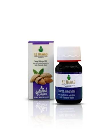 El Hawag Sweet Almond Oil 100% Pure Natural Cold-Pressed Unrefined 30ml