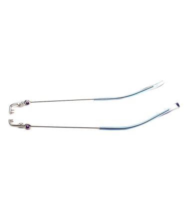 VekkEr Eyeglass Temple Replacement 1 Pair Eyeglass Replacement Temples Metal Eyeglass Repair Parts Temples for Rimless 2-Hole Glasses Blue