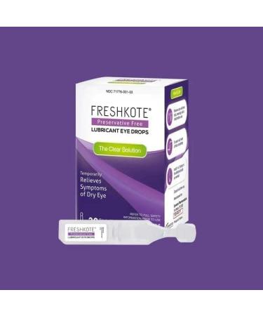 FRESHKOTE Preservative Free Lubricant Eye Drops 30 Single Use Vials + Bonus Anti Fog Cloth | Dry Eye Relief - Buy Online on GoSupps.com