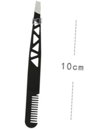 Healeeved Eyebrow Tweezers Set - 6 Dual Use Makeup Tools & Accessories for Perfect Brows | 3 Black Tweezers 10x1cm - Buy Online on GoSupps.com
