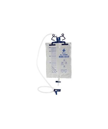 1 Urinary Drainage Urine Bag 2000 ml Sterile Double Plastic Hanger & Stabilizer