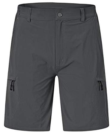 Rdruko Men's Quick Dry Cargo Shorts Hiking Outdoor Camping Travel Shorts with 6 Pockets 01 Dark Grey 34