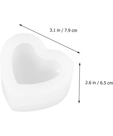 STOBOK 2pcs Love Mold Fondant Molds Silicone Soap Molds Heart Shape Silicone Heart De para Gelatinas Resin Silicone Molds Soap Silicone Molds Cake Heart-Shaped White Listing Silica Gel White 7.9x6.5cm - Buy Online on GoSupps.com