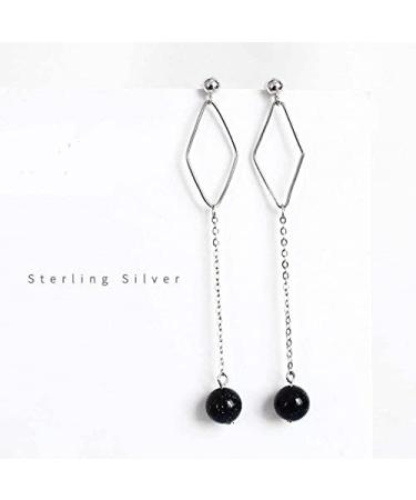 Ear Stud Earrings for Women Blue Sand Stone Ear Clips Personality Temperament Female Fashion Pendant Ear Pin Party Gift e Ear Studs - Buy Online on GoSupps.com