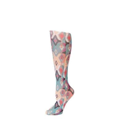 Red Moby Celeste-Stein-CMPS-2-2084 Womens 15-20 mmHg Compression Sock - Abstract Argyle