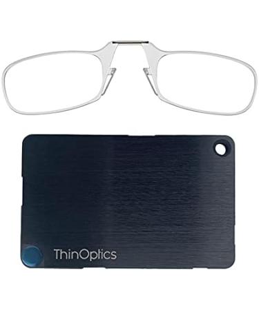 ThinOptics Stainless Steel Slim Wallet with Reading Glasses - Rectangular Black & Clear - International Shipping Available - Buy Online on GoSupps.com