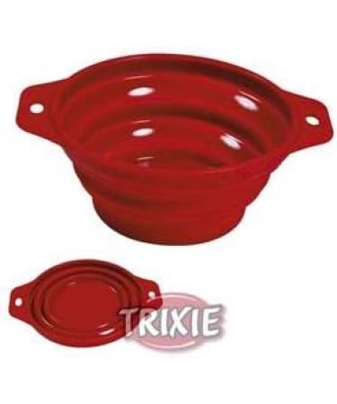 Trixie 25013 Travel Bowl - Silicone 2L 22cm - Red | Perfect for Pets on the Go - Buy Online on GoSupps.com