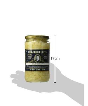 Bubbies Sauerkraut - 25 oz | Probiotic Rich Fermented Cabbage | Natural and Delicious - Buy Online on GoSupps.com