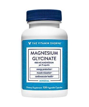 Magnesium Glycinate - Supports Energy Production Muscle Relaxation & Cardiovascular Health - 400 MG (120 Capsules)
