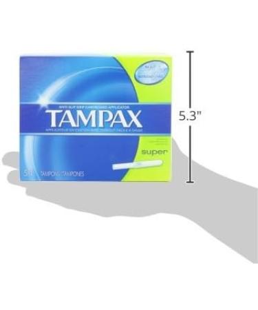 Tampax Anti-Slip Grip Cardboard Applicator Super Absorbency Tampons - 54 Ct | Effective Leak Protection - Buy Online on GoSupps.com
