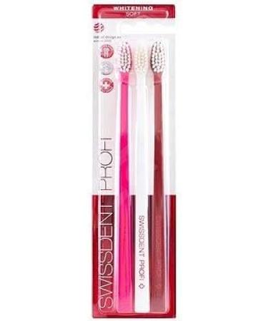 Swissdent Profi Whitening Soft Toothbrush Trio - Pink White Red | Optimal Oral Care for Whiter Teeth - International Shipping Available - Buy Online on GoSupps.com