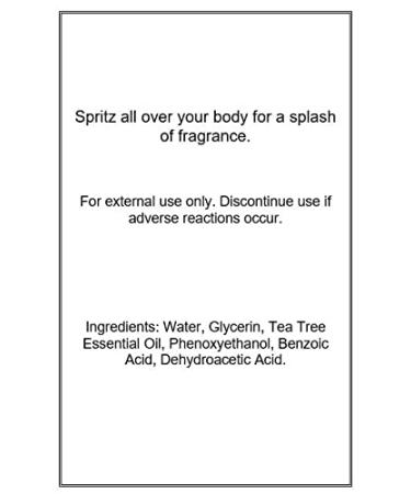 Tea Tree Essential Oil Body Spray 2 ounces Body Mist for Women with Clean Light & Gentle Fragrance Long Lasting Perfume with Comforting Scent for Men & Women Cologne with Soft Subtle Aroma For 2 Fl Oz (Pack of 1) - Buy Online on GoSupps.com