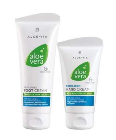 LR ALOE VIA Aloe Vera Hand & Foot Care Set ** Repairing Foot Cream + Rich Hand Cream