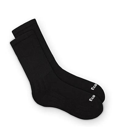 Ecosox Bamboo Viscose Diabetic Non-Binding Crew Socks for Men & Women | Soft Dry Improves Circulation Large Black