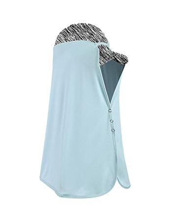 Unisex Sun Protection Neck Drape Mesh Cap Shade Elastic Extended Face Covering Blue