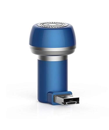 Portable Magnetic Suction Phone Razor YMY Mini USB + Micro USB Travel Shaver Hair Removal for Mens or Womens Electric Shaver Devices (USB + Micro USB Blue)