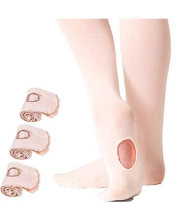 Cocoyeye Ballet Dance Tights for Girls Toddler Pink Transition Convertible Soft Stocking 3 pairs 9-13 Years