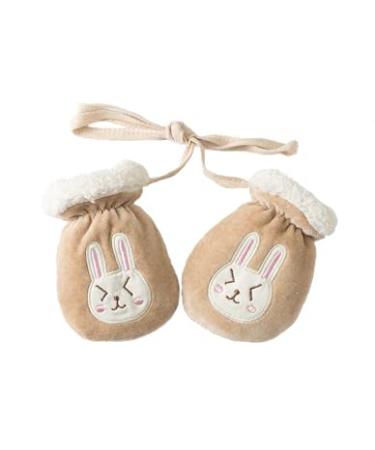 XGOPTS Baby Gloves Mittens Winter Thick Warm Lining Mittens Winter Cotton Blend Gloves Anti Scratch Gloves For Kids Boys Girls Toddlers Newborn (9-18 Months) Brown Rabbit