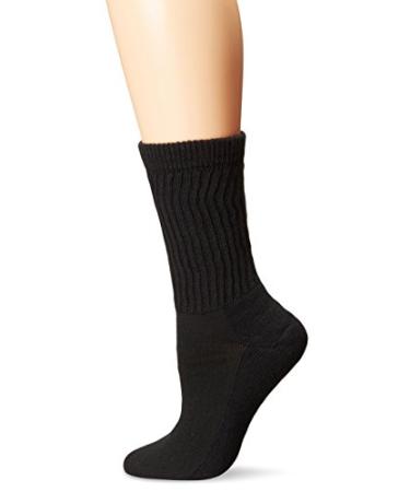 MediPeds mens Peds Diabetic Crew Socks With Coolmax and Non-binding Funnel Top 2 Pairs 7-10 Black