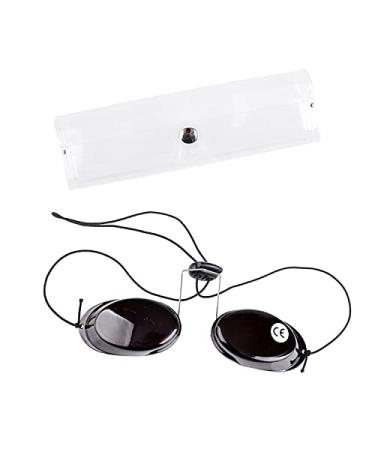See-through UV Eye Protection Goggles Glasses Eyeshields with Case for Indoor Sunbed Tanning Bed Light Therapy without Blocking Light