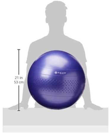 Gaiam Total Body Balance Ball Kit - Anti-Burst Stability Exercise Ball with Pump & Workout Program, Purple (55cm) - Buy Online on GoSupps.com