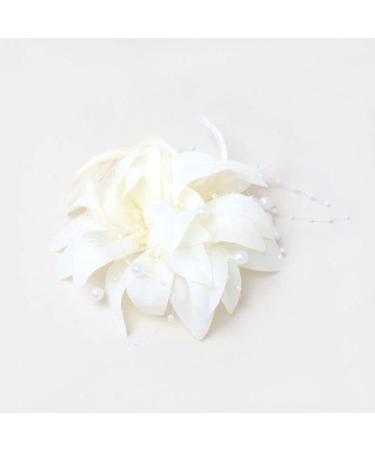 Arranview Jewellery White fascinator with petals feathers and bead detailing - Buy Online on GoSupps.com